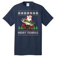 Merry Fishmas And Santa Fishing Tall T-Shirt