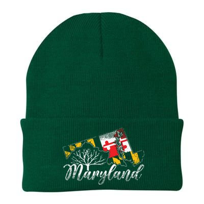 Maryland Flag And Pride Home Family Vintage Maryland Knit Cap Winter Beanie