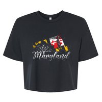 Maryland Flag And Pride Home Family Vintage Maryland Bella+Canvas Jersey Crop Tee