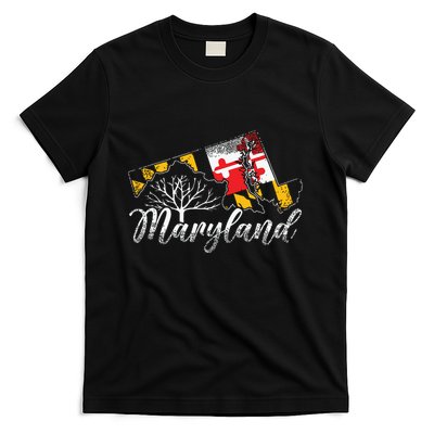 Maryland Flag And Pride Home Family Vintage Maryland T-Shirt