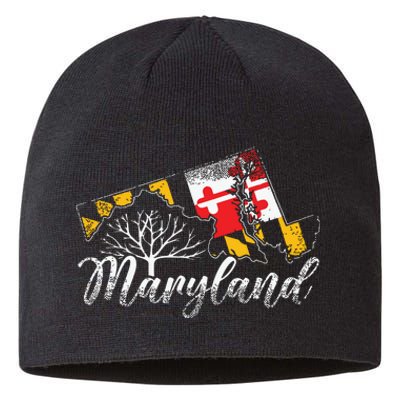 Maryland Flag And Pride Home Family Vintage Maryland Sustainable Beanie