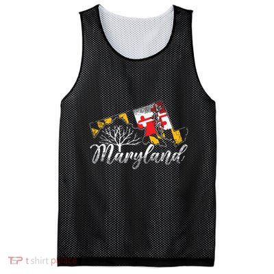 Maryland Flag And Pride Home Family Vintage Maryland Mesh Reversible Basketball Jersey Tank