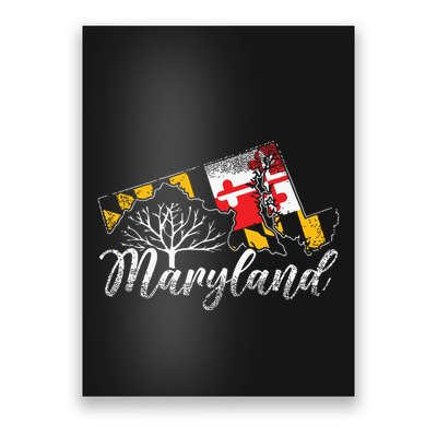 Maryland Flag And Pride Home Family Vintage Maryland Poster