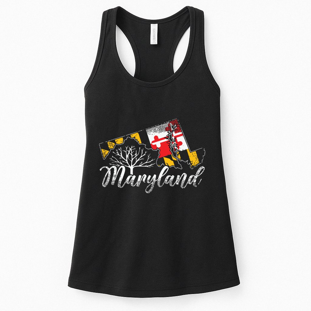 Maryland Flag And Pride Home Family Vintage Maryland Womens Tank Top