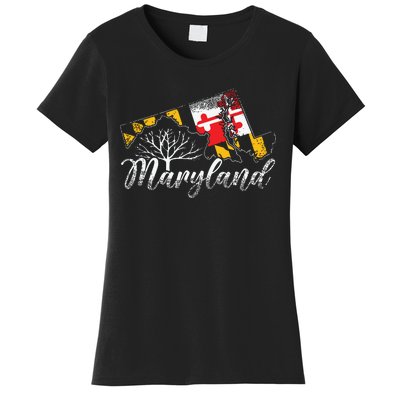 Maryland Flag And Pride Home Family Vintage Maryland Women's T-Shirt