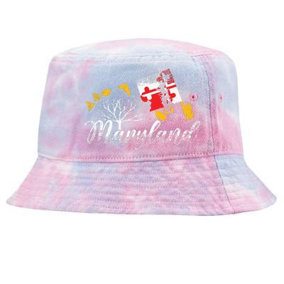 Maryland Flag And Pride Home Family Vintage Maryland Tie-Dyed Bucket Hat