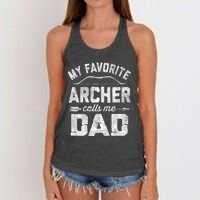 My Favorite Archer Calls Me Dad Archery FatherS Day Women's Knotted Racerback Tank