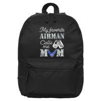 My Favorite Airman Calls Me Mom Air Force Mom 16 in Basic Backpack