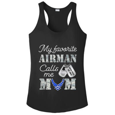 My Favorite Airman Calls Me Mom Air Force Mom Ladies PosiCharge Competitor Racerback Tank