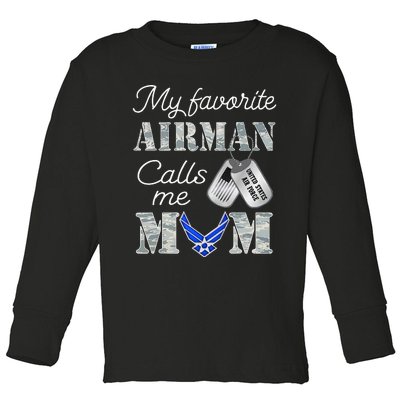 My Favorite Airman Calls Me Mom Air Force Mom Toddler Long Sleeve Shirt