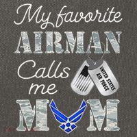 My Favorite Airman Calls Me Mom Air Force Mom Cotton Canvas Backpack