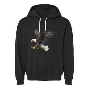 Majestic Flying American Bald Eagle Garment-Dyed Fleece Hoodie