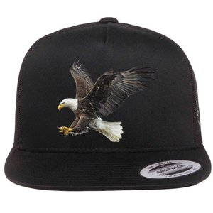 Majestic Flying American Bald Eagle Flat Bill Trucker Hat