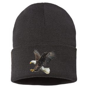 Majestic Flying American Bald Eagle Sustainable Knit Beanie