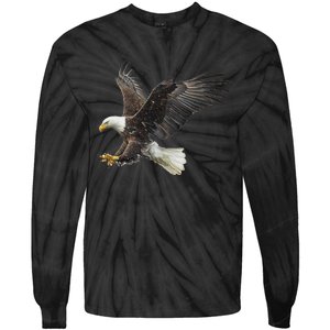 Majestic Flying American Bald Eagle Tie-Dye Long Sleeve Shirt