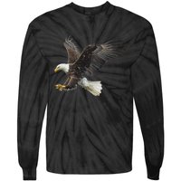 Majestic Flying American Bald Eagle Tie-Dye Long Sleeve Shirt