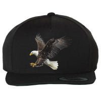 Majestic Flying American Bald Eagle Wool Snapback Cap