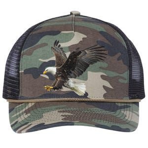 Majestic Flying American Bald Eagle Retro Rope Trucker Hat Cap