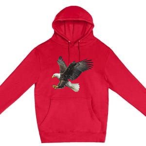 Majestic Flying American Bald Eagle Premium Pullover Hoodie