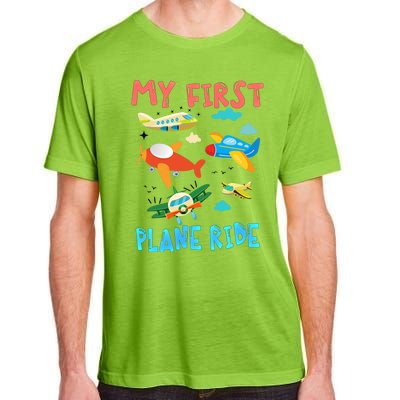 My First Airplane Ride Gift First Time Flying Gift Adult ChromaSoft Performance T-Shirt