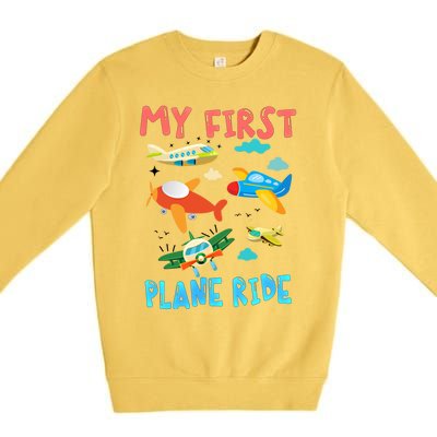 My First Airplane Ride Gift First Time Flying Gift Premium Crewneck Sweatshirt