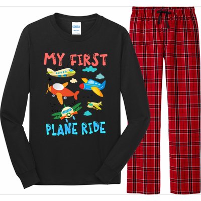 My First Airplane Ride Gift First Time Flying Gift Long Sleeve Pajama Set