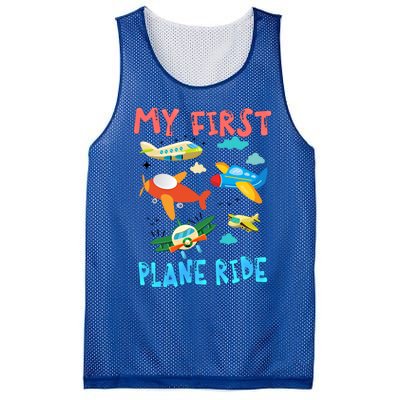 My First Airplane Ride Gift First Time Flying Gift Mesh Reversible Basketball Jersey Tank