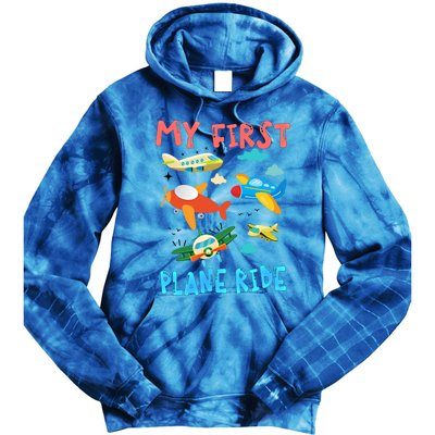 My First Airplane Ride Gift First Time Flying Gift Tie Dye Hoodie