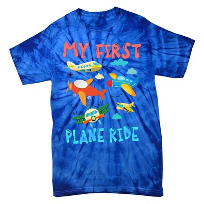 My First Airplane Ride Gift First Time Flying Gift Tie-Dye T-Shirt