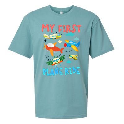 My First Airplane Ride Gift First Time Flying Gift Sueded Cloud Jersey T-Shirt