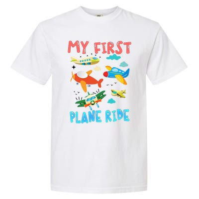 My First Airplane Ride Gift First Time Flying Gift Garment-Dyed Heavyweight T-Shirt