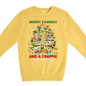 Merry Fishmas And A Crappie New Year Xmas For Fisherman Premium Crewneck Sweatshirt