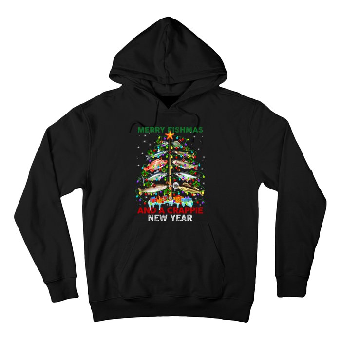 Merry Fishmas And A Crappie New Year Xmas For Fisherman Hoodie