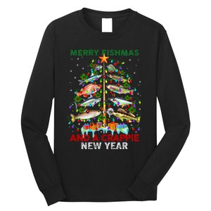 Merry Fishmas And A Crappie New Year Xmas For Fisherman Long Sleeve Shirt