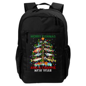 Merry Fishmas And A Crappie New Year Xmas For Fisherman Daily Commute Backpack