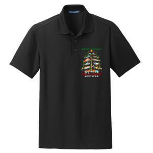 Merry Fishmas And A Crappie New Year Xmas For Fisherman Dry Zone Grid Polo