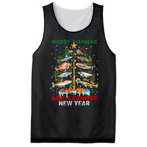 Merry Fishmas And A Crappie New Year Xmas For Fisherman Mesh Reversible Basketball Jersey Tank