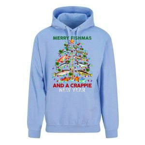 Merry Fishmas And A Crappie New Year Xmas For Fisherman Unisex Surf Hoodie