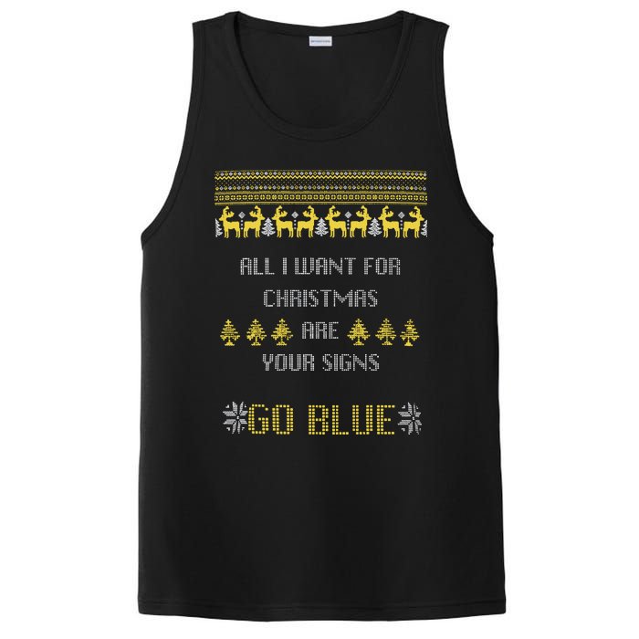 Michigan Football All I Want For Christmas Are Your Signs PosiCharge Competitor Tank