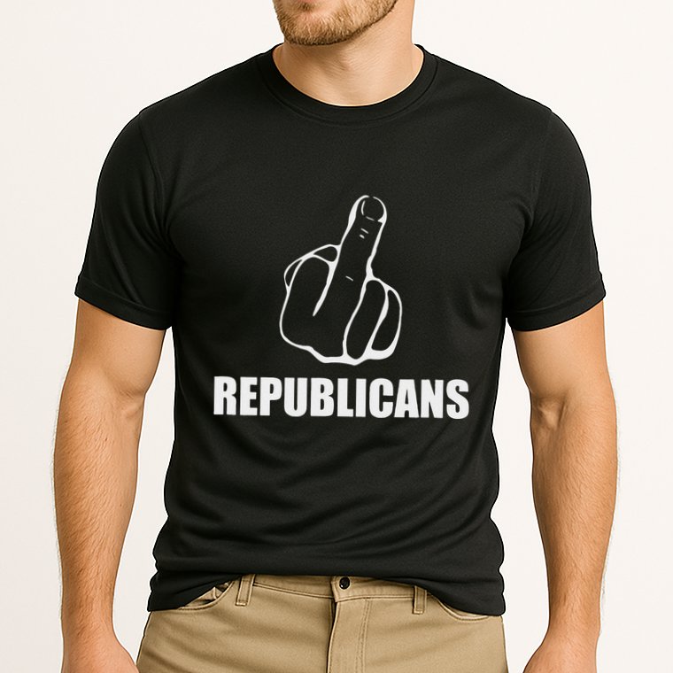 Middle Finger Anti Fuck Gop Pro Democrat Anti Republican Cooling Performance Crew T-Shirt