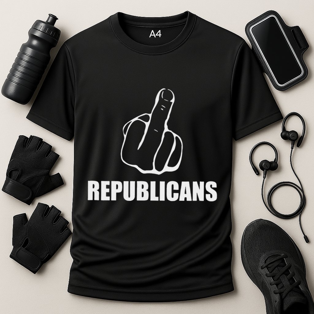 Middle Finger Anti Fuck Gop Pro Democrat Anti Republican Cooling Performance Crew T-Shirt