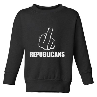 Middle Finger Anti Fuck Gop Pro Democrat Anti Republican Toddler Sweatshirt