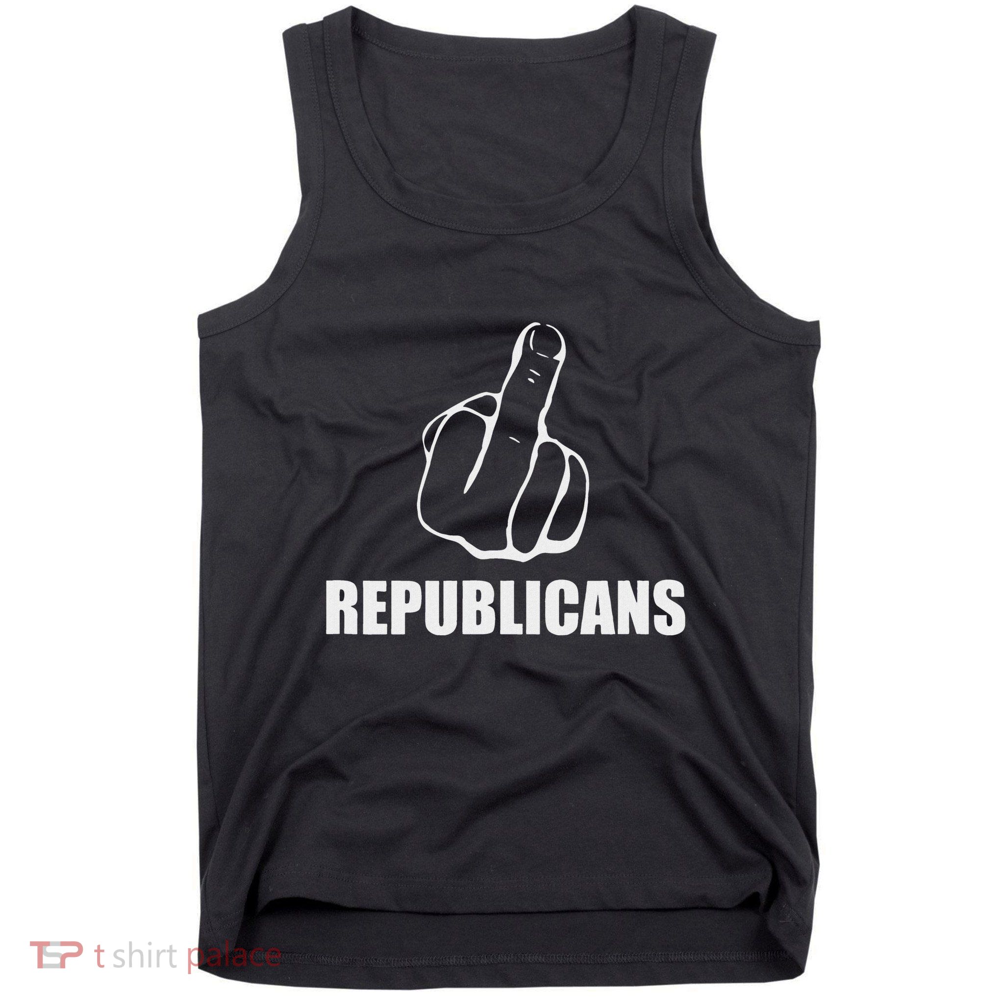 Middle Finger Anti Fuck Gop Pro Democrat Anti Republican Tank Top