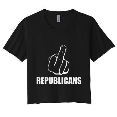 Middle Finger Anti Fuck Gop Pro Democrat Anti Republican Crop Top