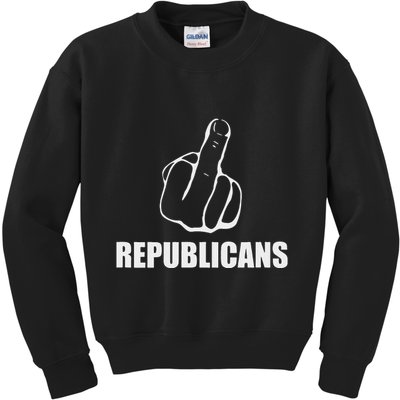 Middle Finger Anti Fuck Gop Pro Democrat Anti Republican Kids Sweatshirt
