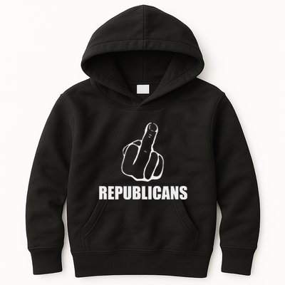 Middle Finger Anti Fuck Gop Pro Democrat Anti Republican Kids Hoodie