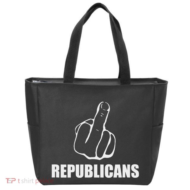 Middle Finger Anti Fuck Gop Pro Democrat Anti Republican Zip Tote Bag
