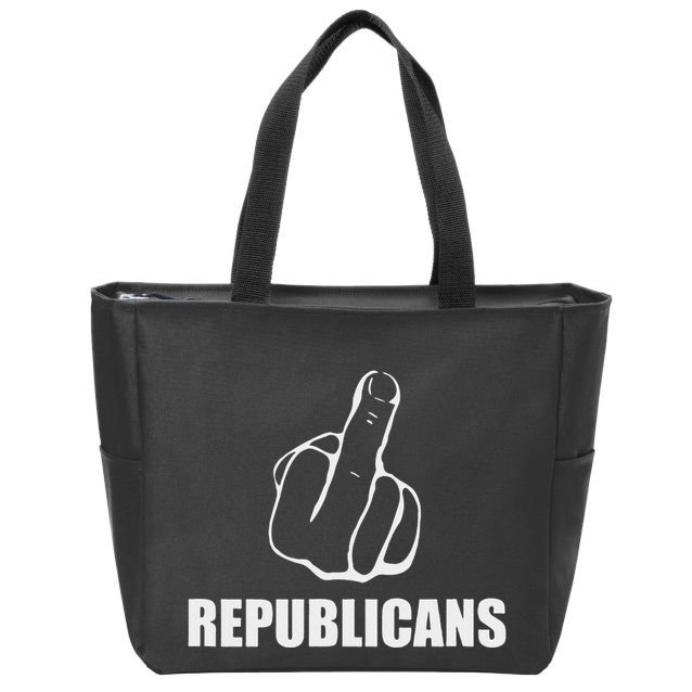 Middle Finger Anti Fuck Gop Pro Democrat Anti Republican Zip Tote Bag