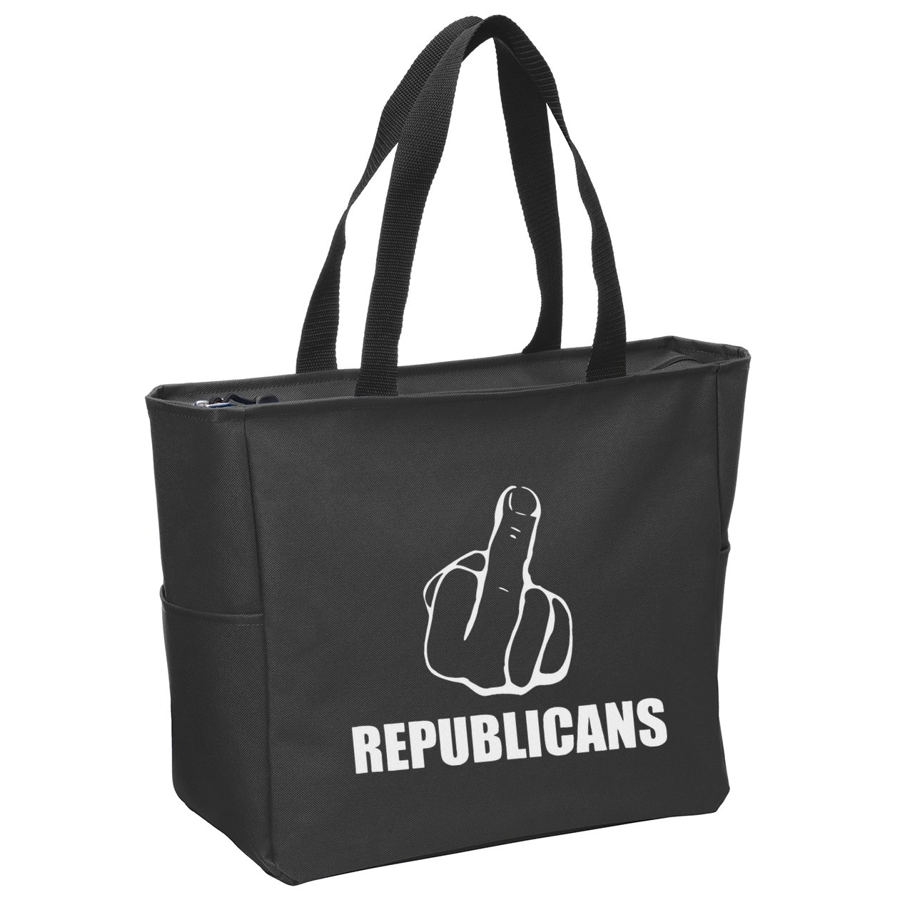 Middle Finger Anti Fuck Gop Pro Democrat Anti Republican Zip Tote Bag