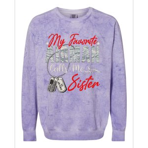 My Favorite Airman Calls Me Sister Proud Air Force Sister Colorblast Crewneck Sweatshirt